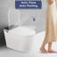 Toilette intelligente automatique avec bidet intégré, siège chauffant, eau chaude et sèche, contrôle du capteur au pied, détection par radars, modes de lavage de la fontaine, température réglable, température de la sécheuse, mémoire des boutons latéraux,