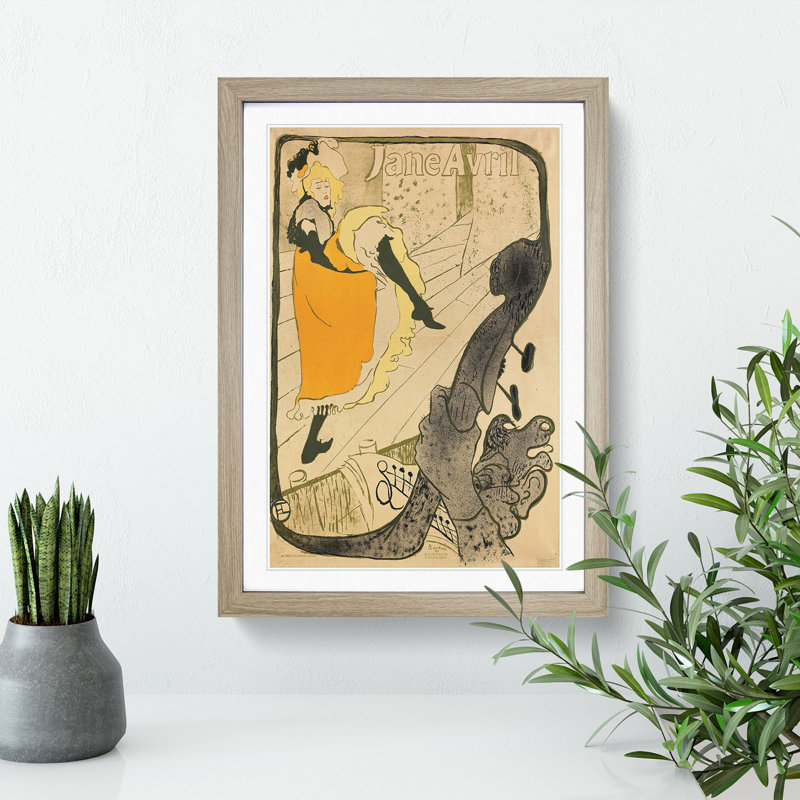 Jane Avril Vol.2 by Henri De Toulouse-Lautrec - Picture Frame Painting, 48cm H x 36cm W x 2cm D, Oak