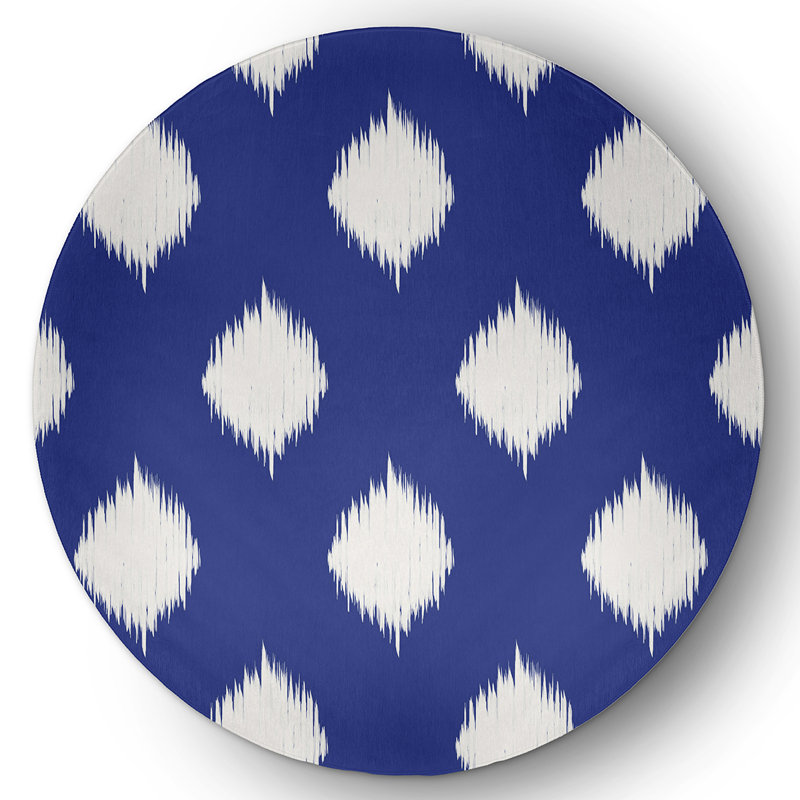 Tapis en chenille 9_Ikat, Rond 5 pi