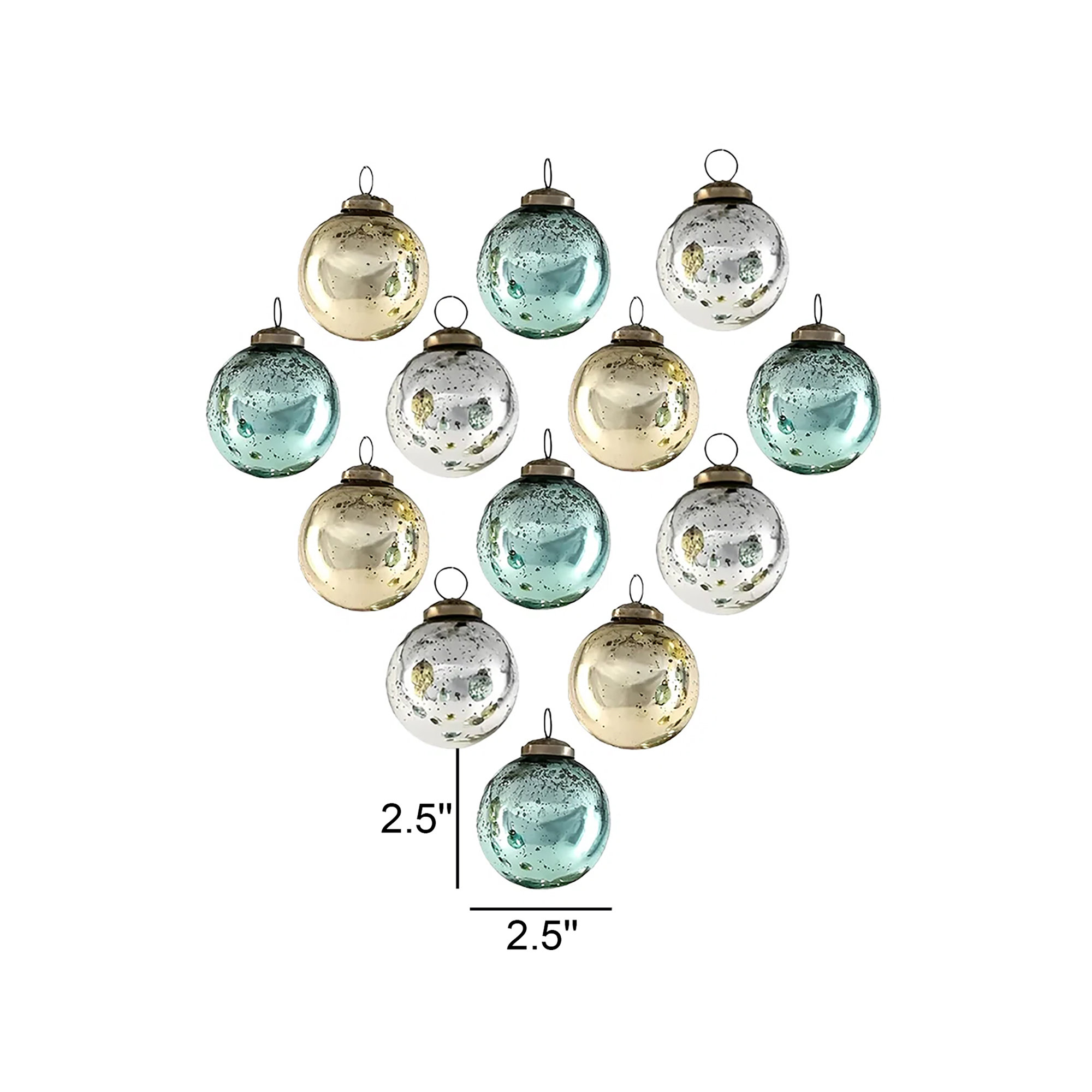 The Holiday Aisle® Solid Ball Ornament, 2.5" H x 2.5" W x 2.5" D, Blue