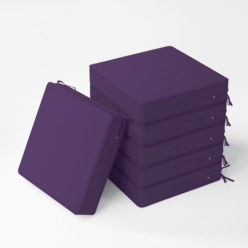 Wynee Outdoor Cushions 24X24x5 Outdoor Chair Cushions And Seat Cushions, Purple, Set of 6