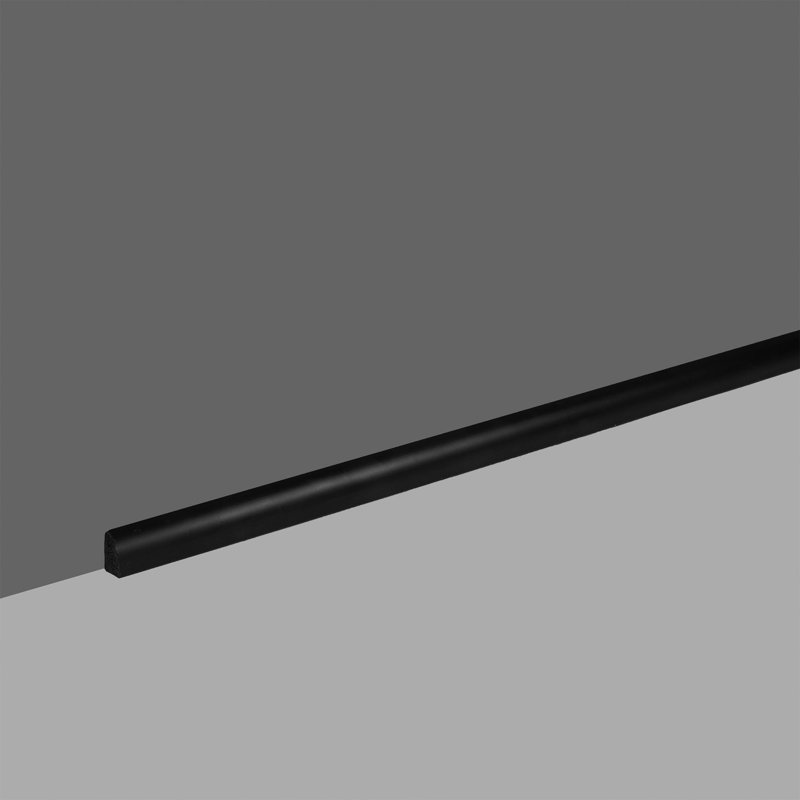 Outwater RPS-0127 | Moulure quart de rond en polystyrène haute résistance | Noir satiné | Hauteur : 19 mm x Profondeur : 13 mm | Longueur : 244 cm | Paquet de 3