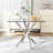 Glass Top Metal Base Dining Table-333366490