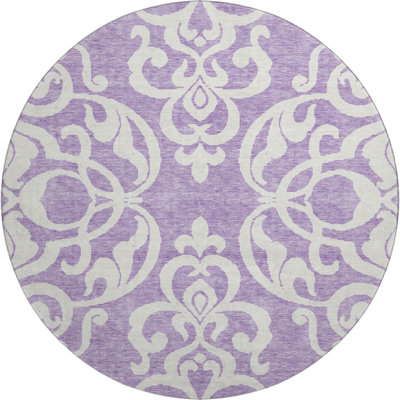 Premium Machine Washable Prisco Purple Rug