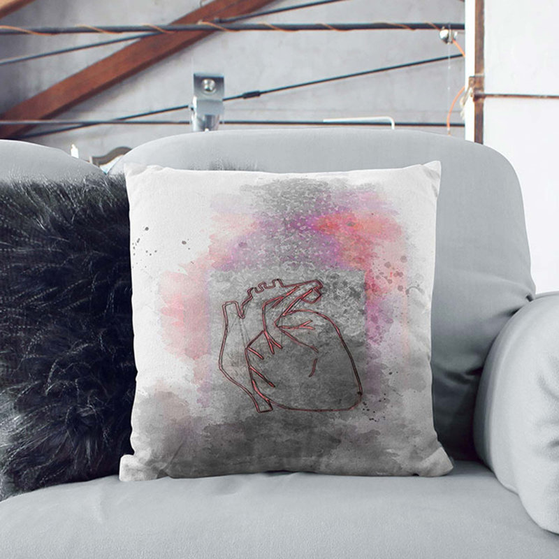 Square Throw Cushion, 40cm H x 40cm W x 15cm D