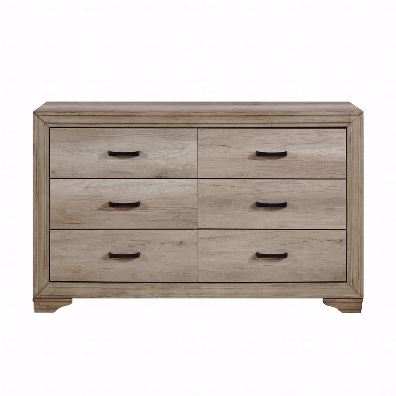 Commode 1 tiroir 6 tiroirs avec quincaillerie noire de style rustique contemporain