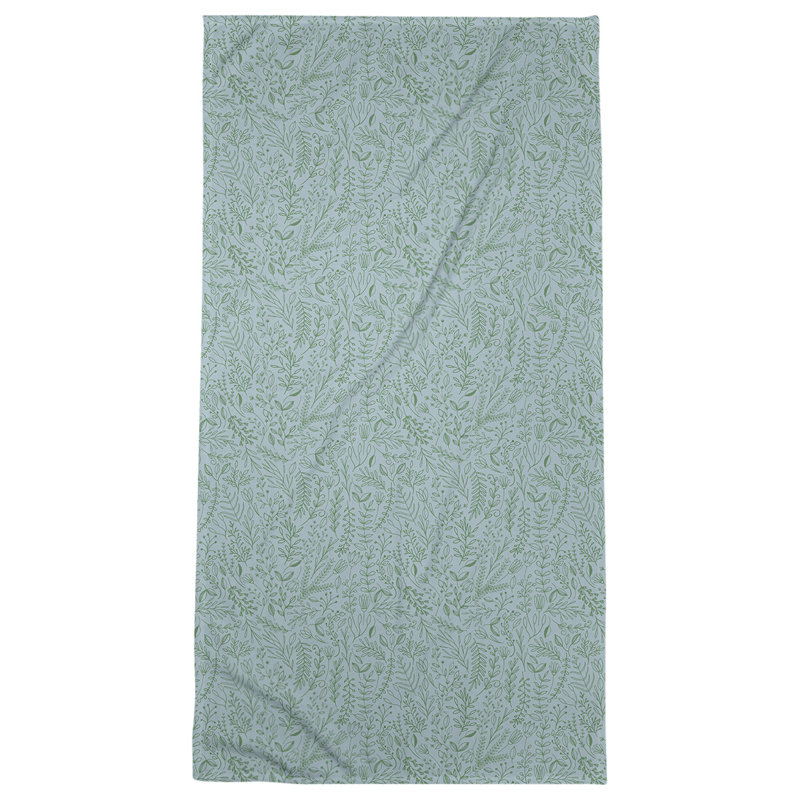Serviette de bain florale ditsy classique, Bleu/vert/blanc