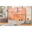 Lit simple en métal avec clôture et porte, blanc-292307290