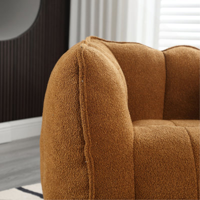 Fauteuil à billes souple avec mousse haute résilience (jetons) pour le salon et la chambre à coucher, canapé carré confortable avec repose-pieds, housse pour adultes pour jouer, lire et regarder la télévision