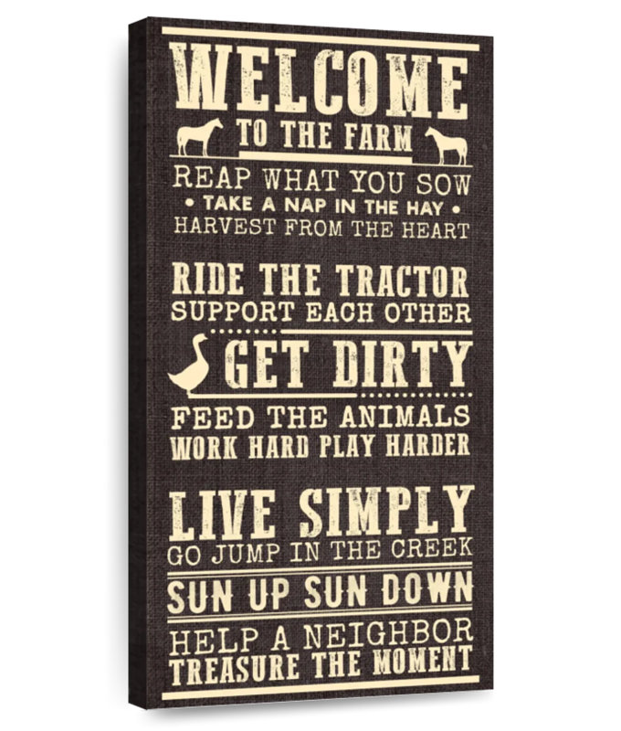 Welcome To The Farm Wall Sign