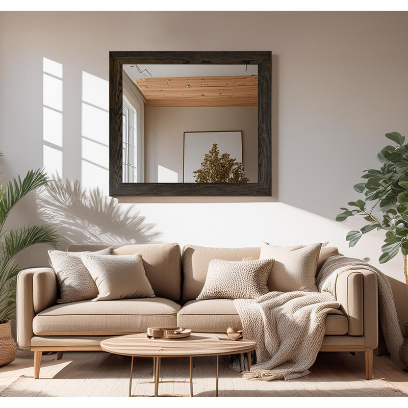 Miroir en bois franc Lark Manor ™ Ozark, Ébène, 33 po x 28 po