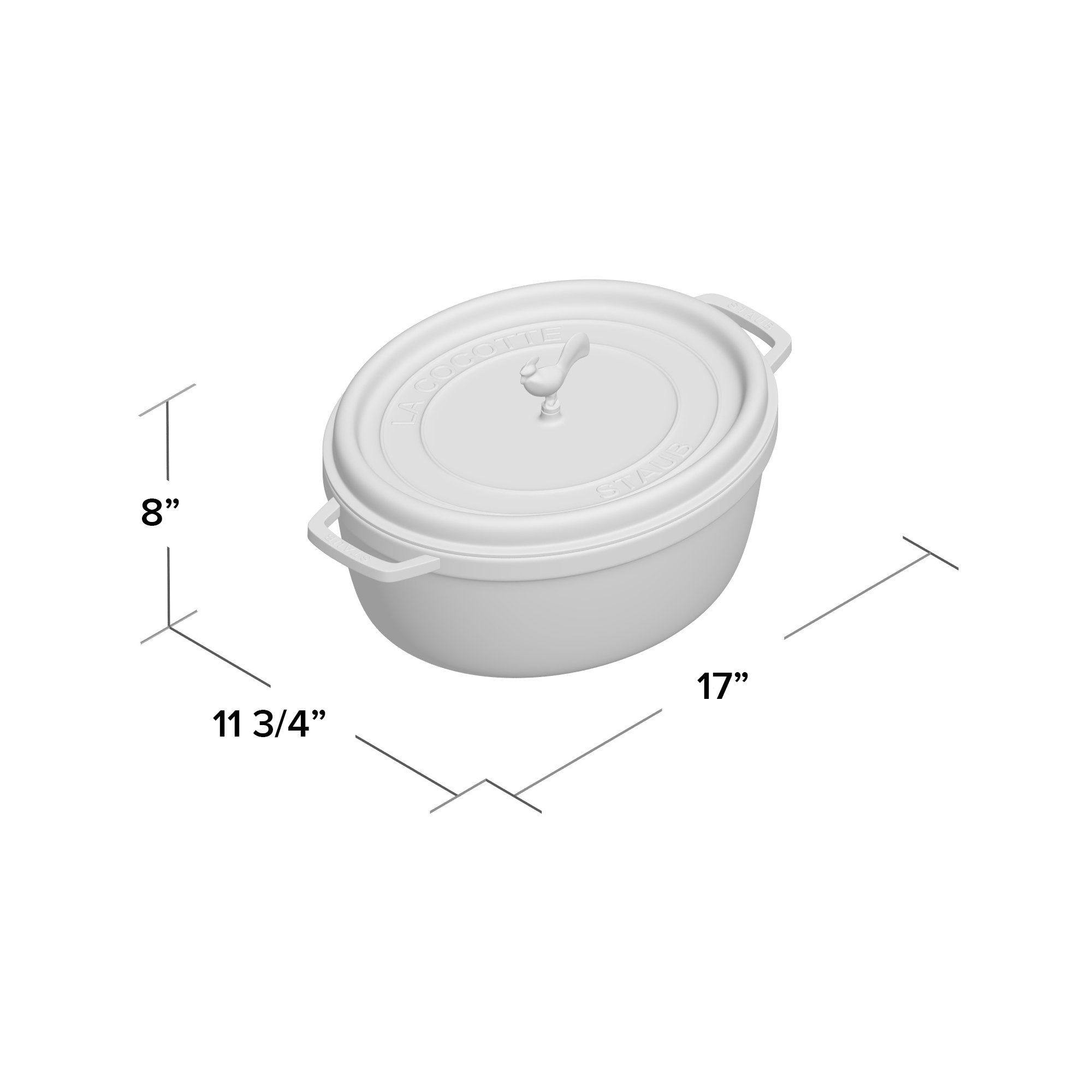 Staub Cast Iron Coq au Vin Cocotte, Grenadine, 5. 75 quarts