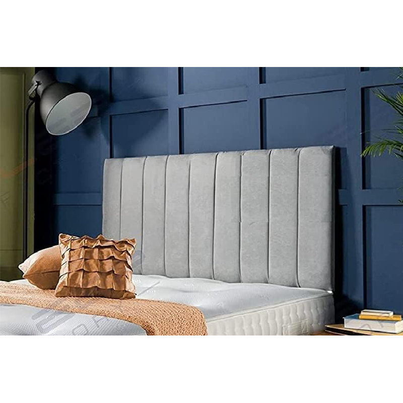 Clarence Upholstered Headboard In Soft Plush Velvet, Black, Single (3')