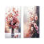Rose et rose souci blanc I - art mural floral 2 pièces-205910953-205910952