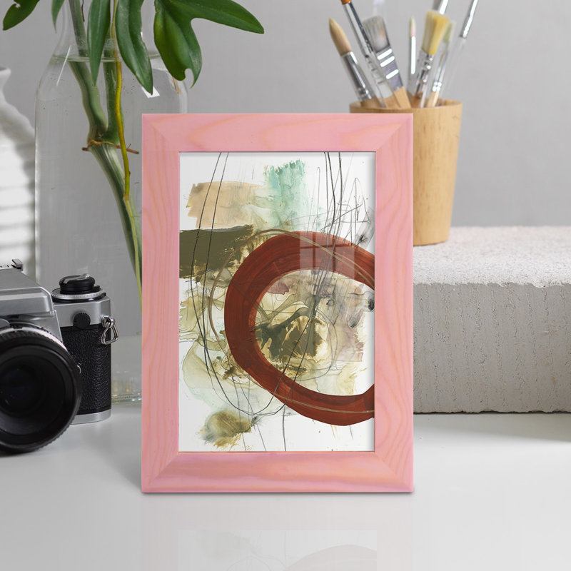 «Gautious Rusted Loops II», encadré sur papier, H 7 po x l 5 po x P 1 po, Rose