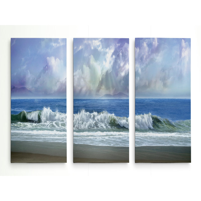 « Watching the Clouds », ensemble de 3 reproductions d’art sur toile, H 32 po x l 48 po x P 1,5 po