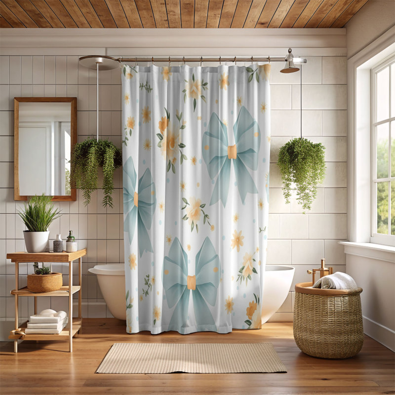 Rideau de douche Bow Bloom - Premium, H 74 po x l 71 po