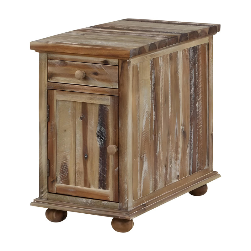 Vail Counter Chairside Table Multi Brown