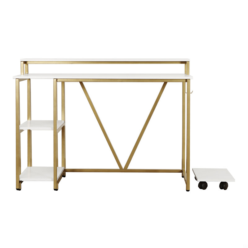 Secrétaire, Blanc / Doré