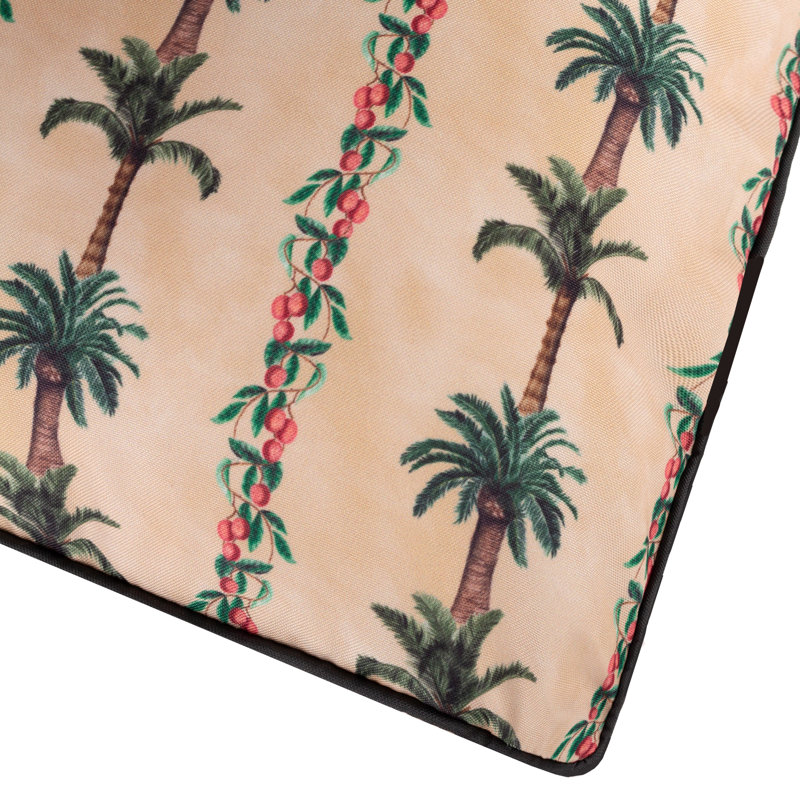 Monkey Palm Indoor / Outdoor Square Cushion, Beige Striped