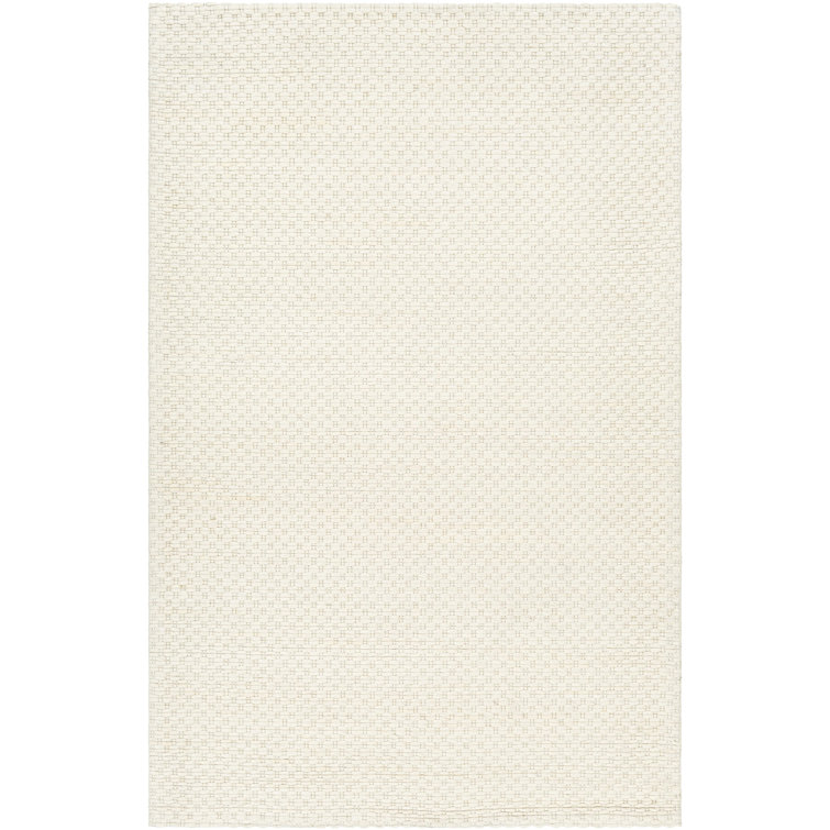 Rectangle Venette Polyester/Wool Area Rug in Cream