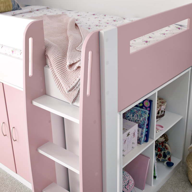 Kids UK Single - DE 90 X 190 Cm Loft Bed, Pink