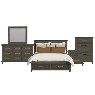 Ensemble de chambre à coucher avec rangement 5 pièces Daulton