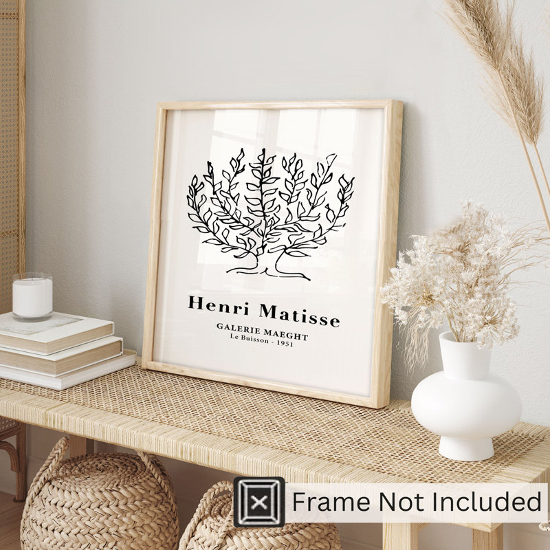 «Botanical Henri Matisse», reproduction d'art moderne sans cadre, H 28 po x l 28 po