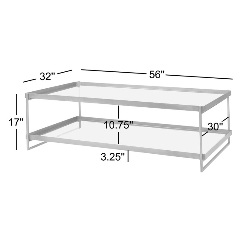 Trey Glass Top Single Coffee Table, Gold