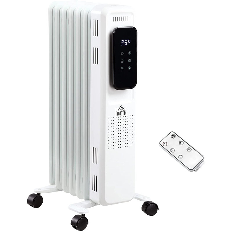 HOMCOM 1370 Watt 4675 BTU Electric Radiator Space Heater with Adjustable Thermostat and with Digital Display