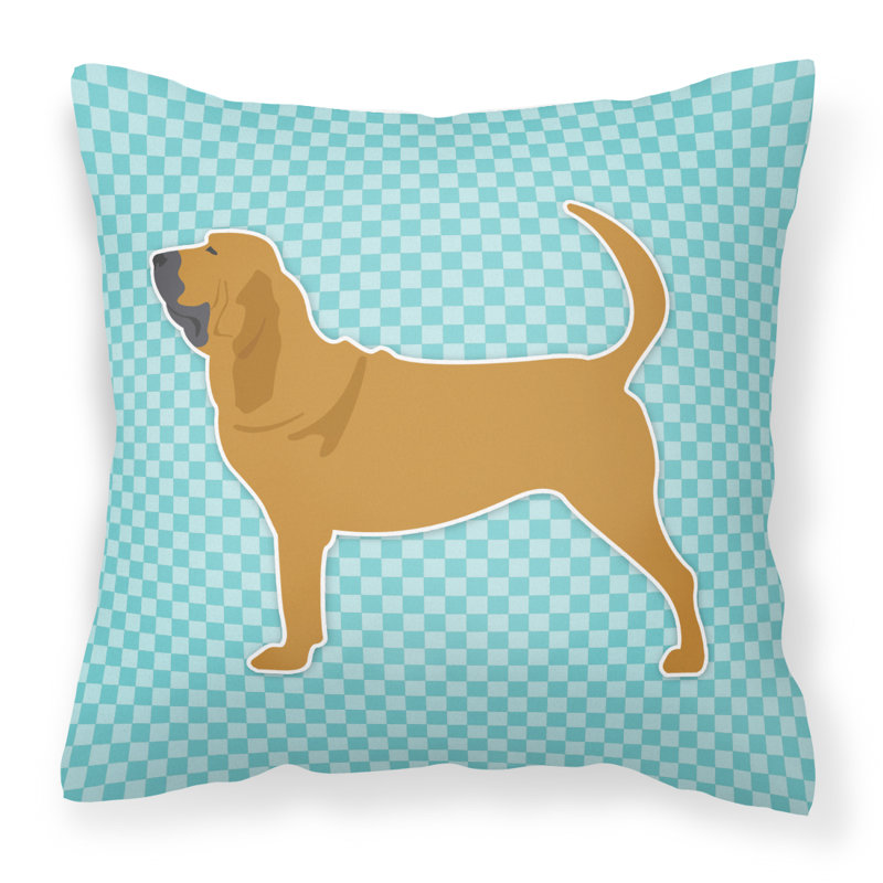 Coussin décoratif intérieur/extérieur bloodhound, H 18 po x l 18 po x P 3 po, Bleu