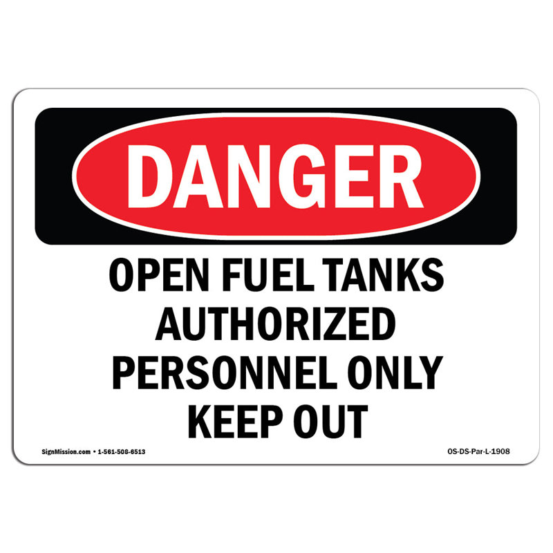 Danger Sign, 12" H x 18" W x 0.1" D