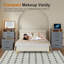 Dressing Table with Motion Sensor lighting, Charging Socket, Foldable Cosmetic Mirror and Stool-434198748