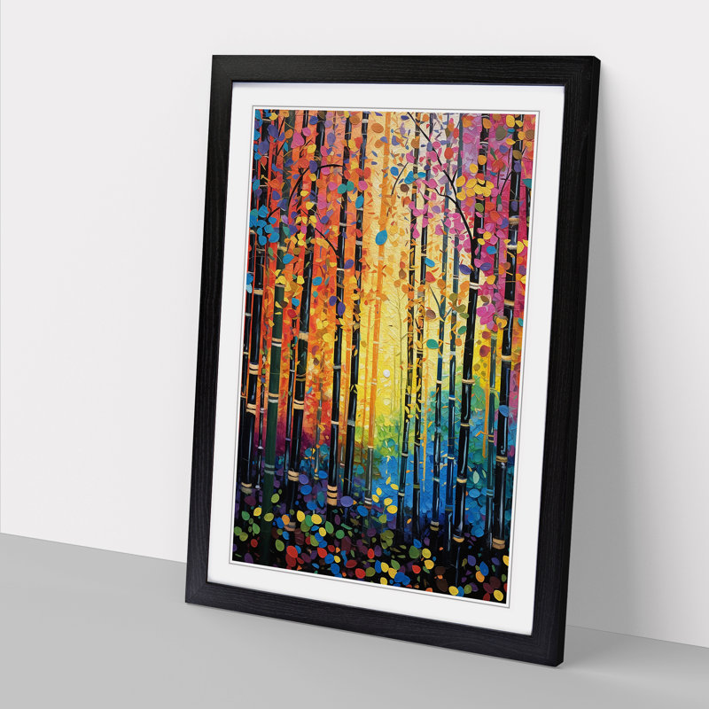 Single Picture Frame Print on Wood, 46cm H x 34cm W, Black Framed