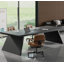 Bureau rectangulaire en bois massif noir-360595143