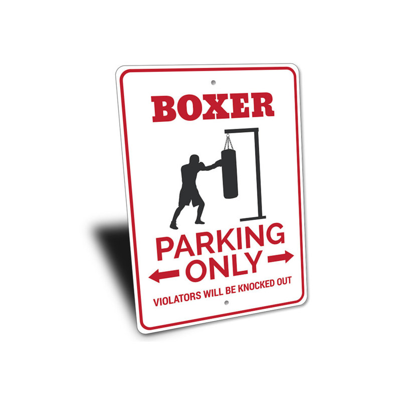 Enseigne en aluminium Boxer, H 10 po x l 14 po x P 0,04 po