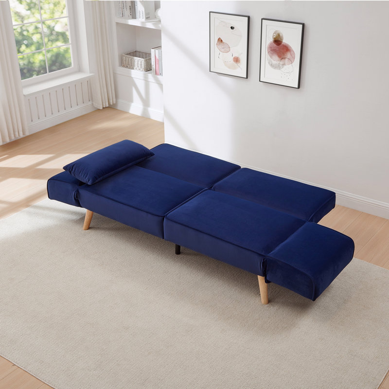 Futon canapé-lit avec accoudoirs réglables, réglable, Marine