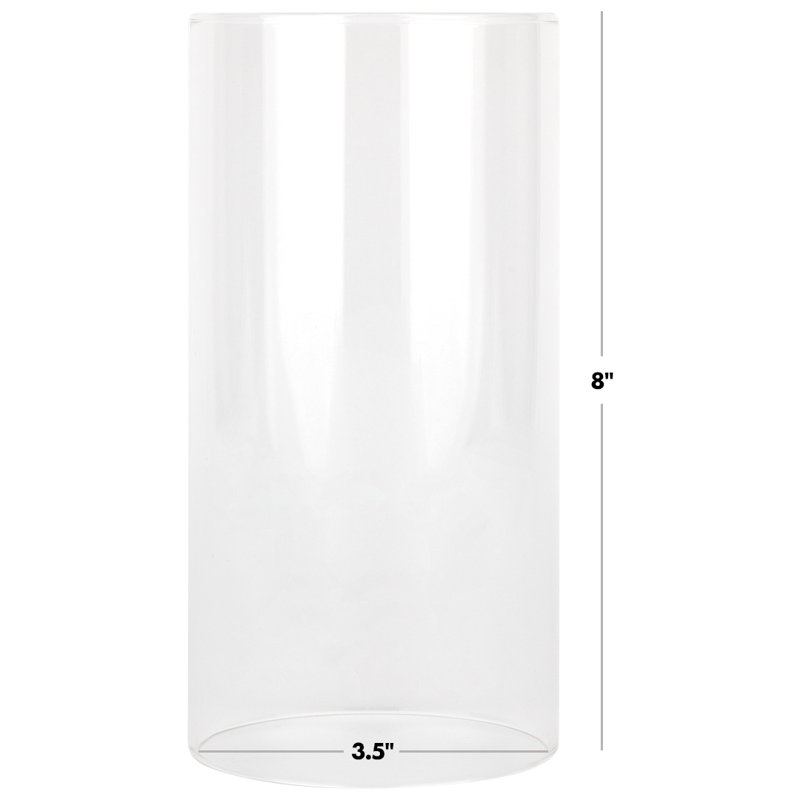 Glass Tabletop Hurricane, 8" H x 3.5" W x 3.5" D