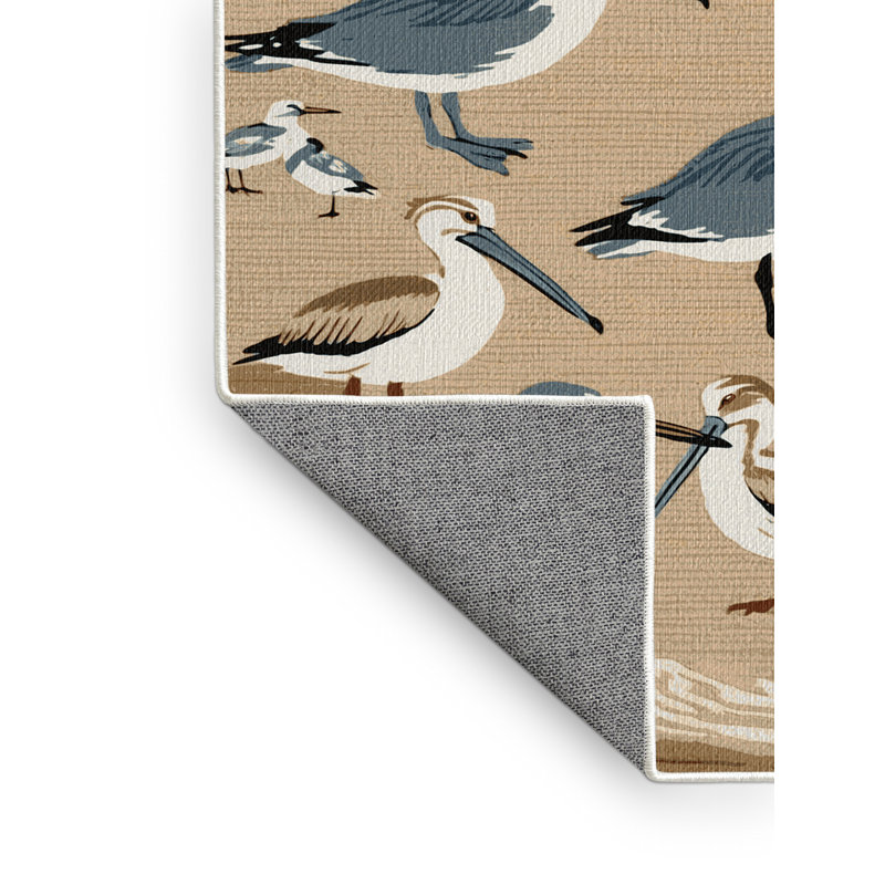  Tapis nautique lavable oiseaux de plage, Carré 5 pi