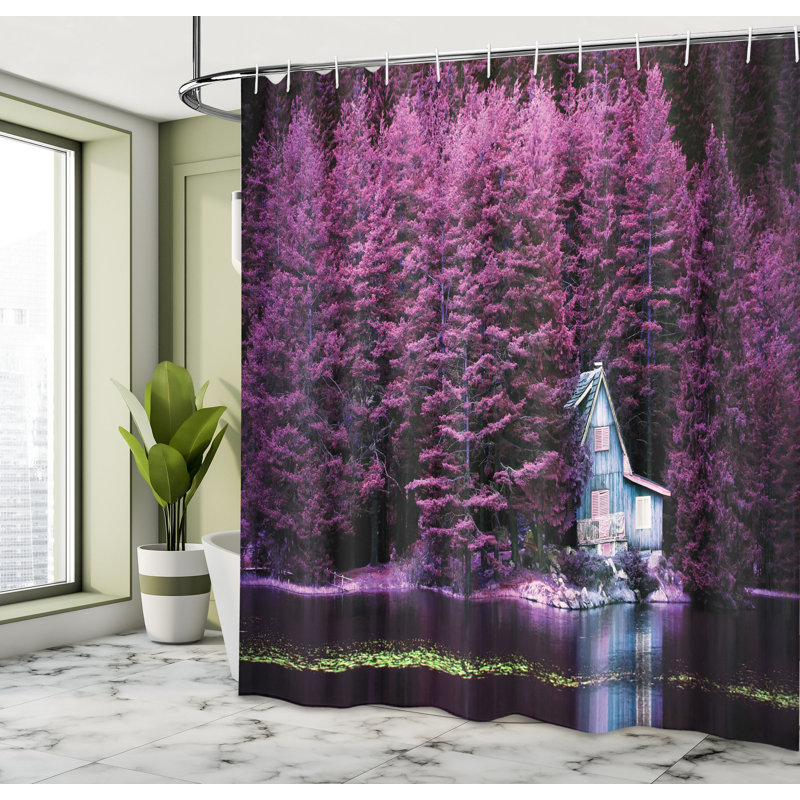 Floral Shower Curtain with Hooks Included, 70" H x 69" W