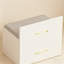Bureau de coiffeuse 3 en 1 avec miroir à plateau ouvert, petit ensemble de coiffeuse pour maquillage avec bureau en verre visible, coiffeuse compacte avec 3 tiroirs pour la chambre à coucher, la salle de bain et le vestiaire