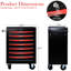 Coffre à outils 7 - glissières à roulement, noir et rouge, construction stable 7 tiroirs en acier, roulement, robuste