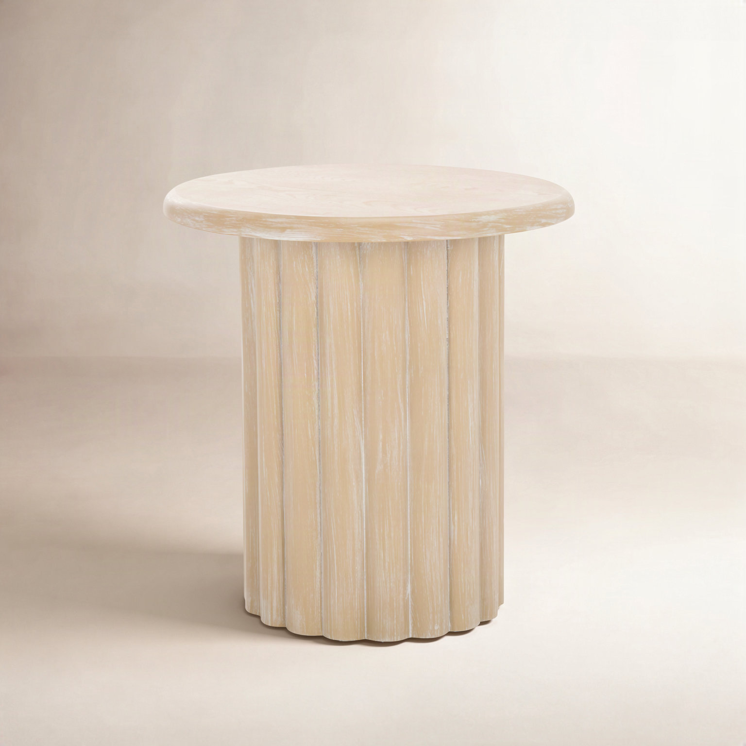 18" End Table, Bleached White