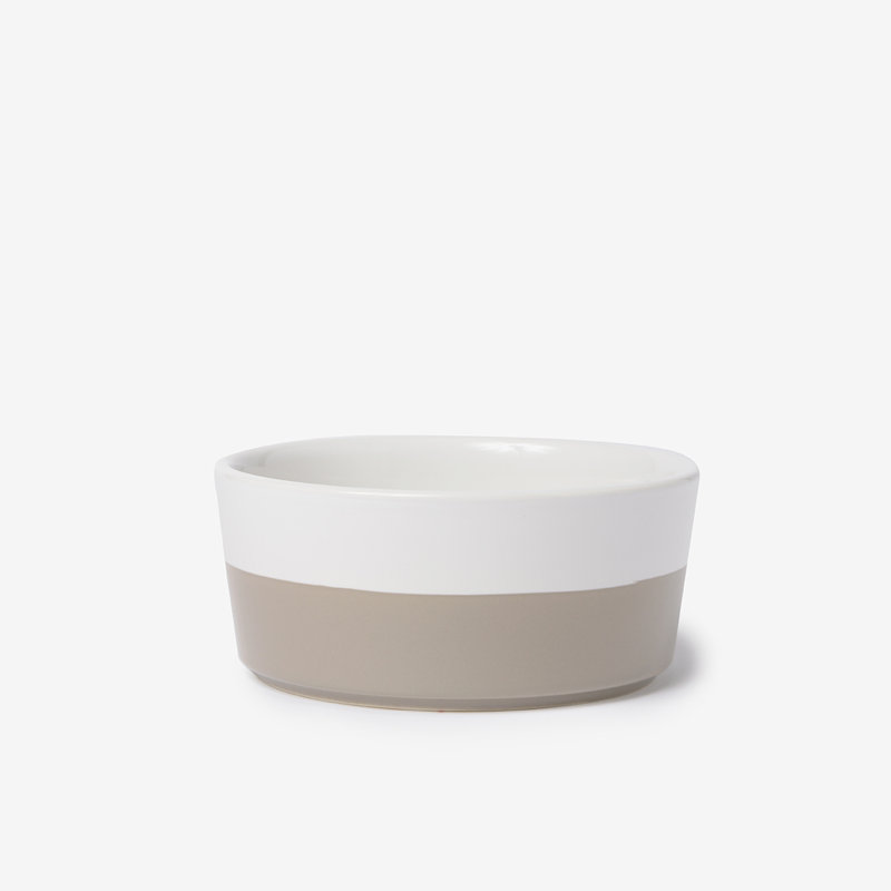 Dipper Ceramic Dog Bowl, 4 cups / 32 fluid oz, Gray