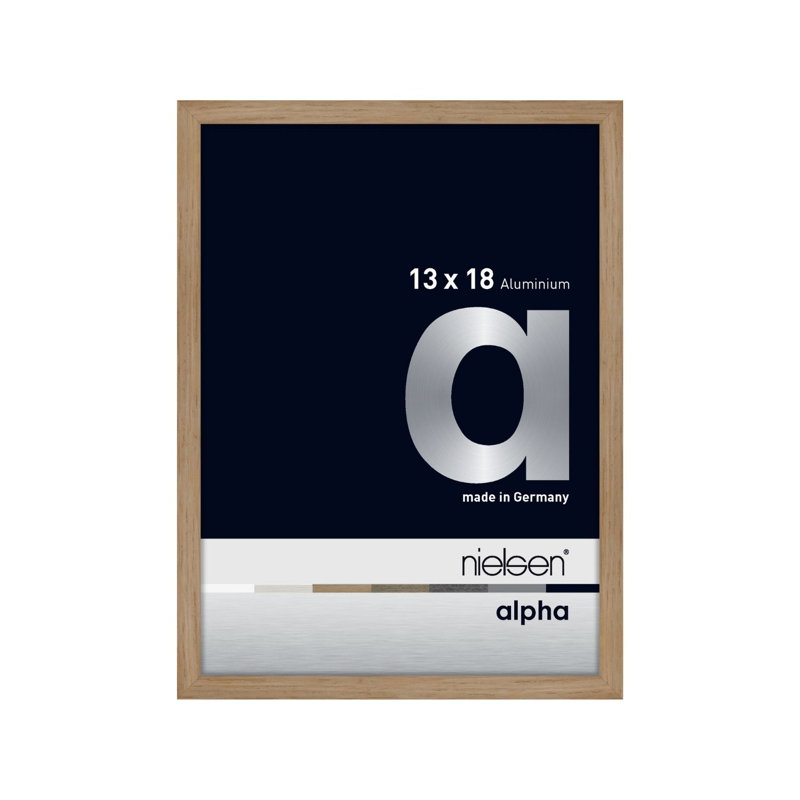 nielsen Alpha Aluminium Picture Frame, Oak, 13cm W x 18cm H