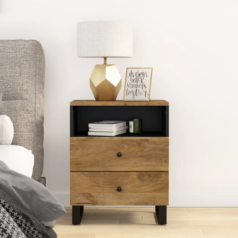 50cm W Solid Wood Bedside Table