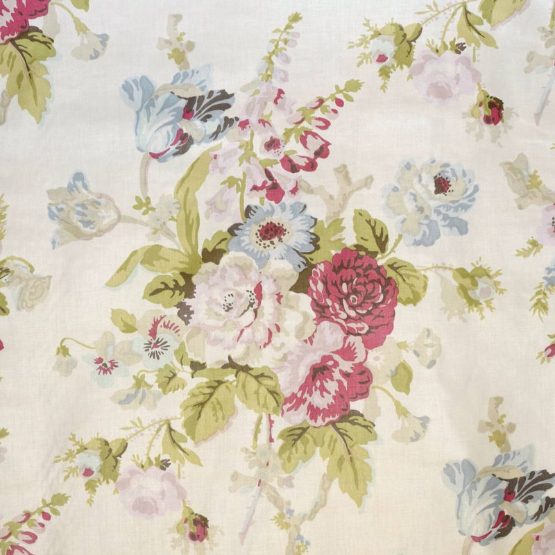 Grenville Glazed Chintz Fabric, Pink/Red/Blue