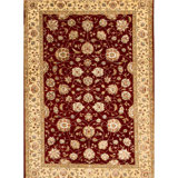 Hand-Knotted High-Quality Red and Gold Area Rug