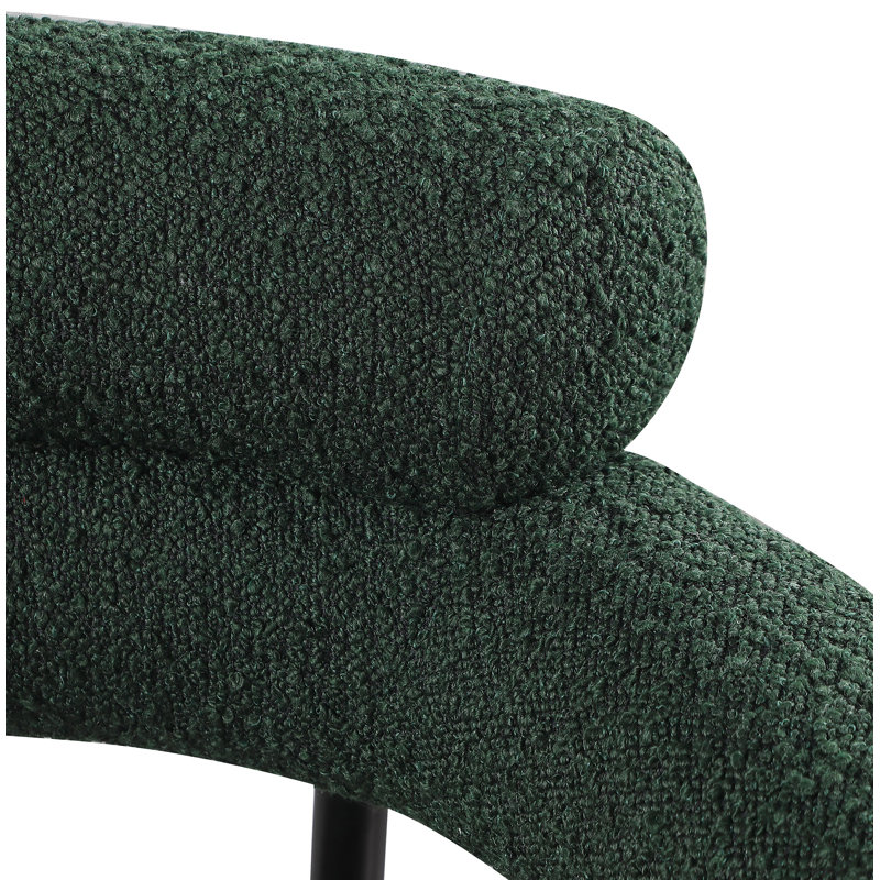 Fauteuil Joni Boucle, Vert, Noir mat