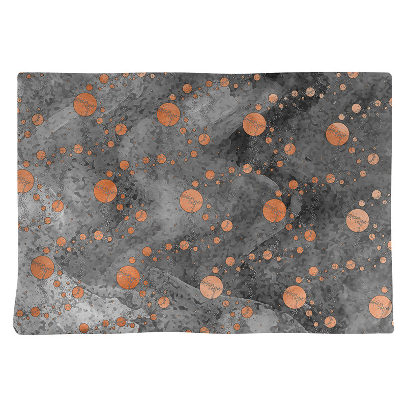 Napperon en planètes et étoiles 18 po, Orange / Noir